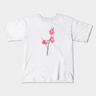 pink peach flowers Kids T-Shirt